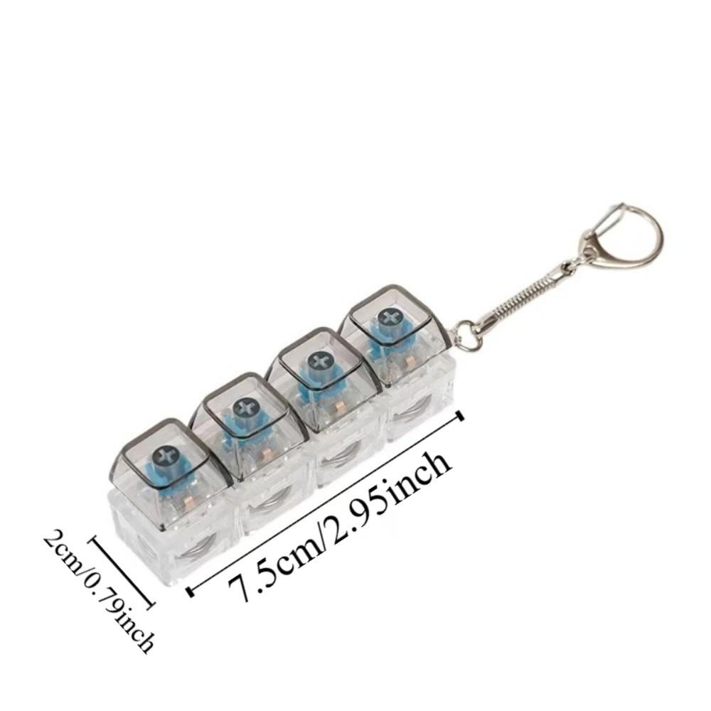 Silent Operation Light Up Keyboard Keychain Glowing Stress Relief Clicker LED Button Decompression