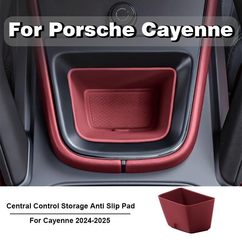 Для Porsche Cayenne 2024 2025 автомобильный силиконовый центральный консольный органайзер коробка держатель для стакана беспроводная зарядная панель вставка для стакана аксессуары