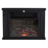 Tabletop Electric Fireplace Black 600/1200W Flame Effect Adjustable Temperature