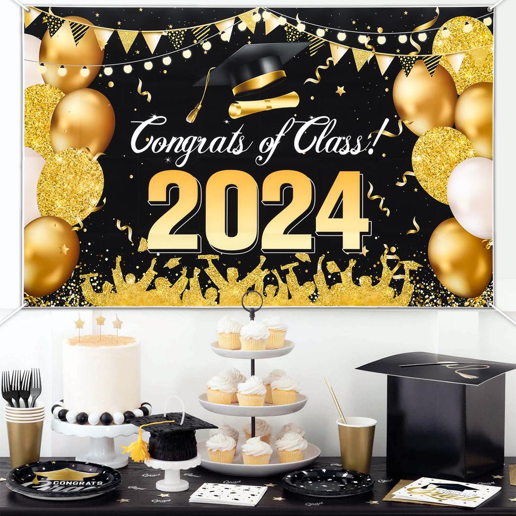 2024 Счастливый Выпускной Фон для Фото Поздравления Выпускной Вечеринка Поздравления Выпускники Фотография Фон Декор