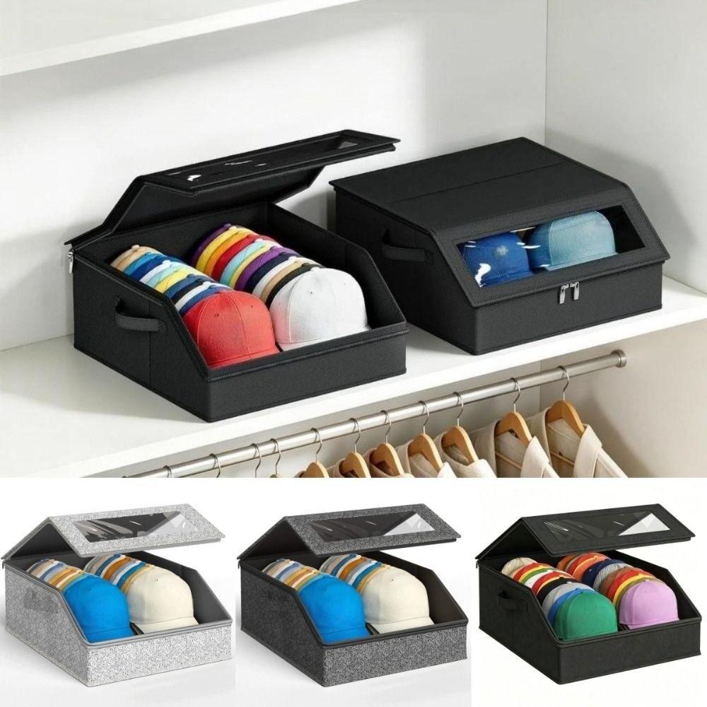 Non-woven Stackable Hat Organizer 24 Cap Capacity Cap Storage Case Hat Storage Box Closet Storage