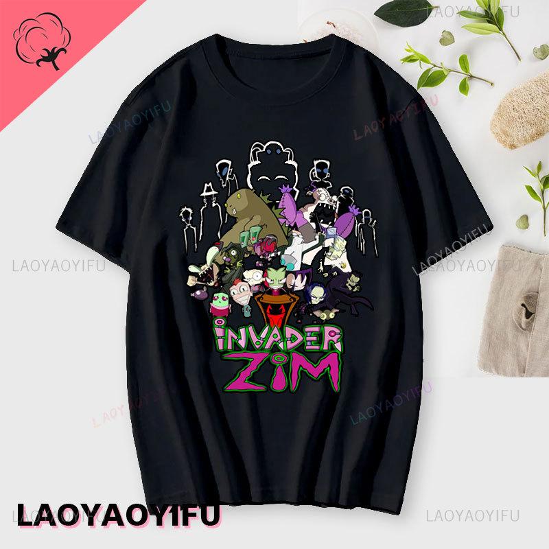 Аниме Invader Zim Invader Gir Graphic Tshirt Zim Image Cartoon T Shirt Unisex Unisex Cotton Tee Shirt Fashion Shirt Streetwear Tops Unisex