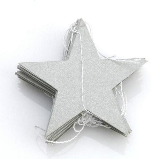 2pcs Paper Star Banner Garlands 4M Birthday String Chain Banner Ornaments Curtain