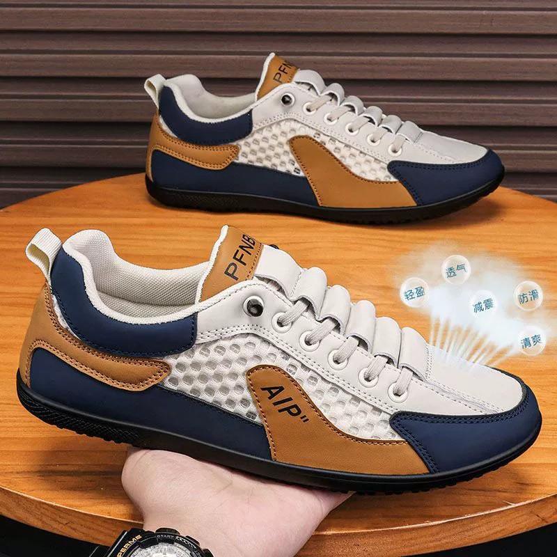 Hollow-out large-size shoes men's summer mesh half slippers men's one-pedal outdoor lazy shoes breathable men's shoes