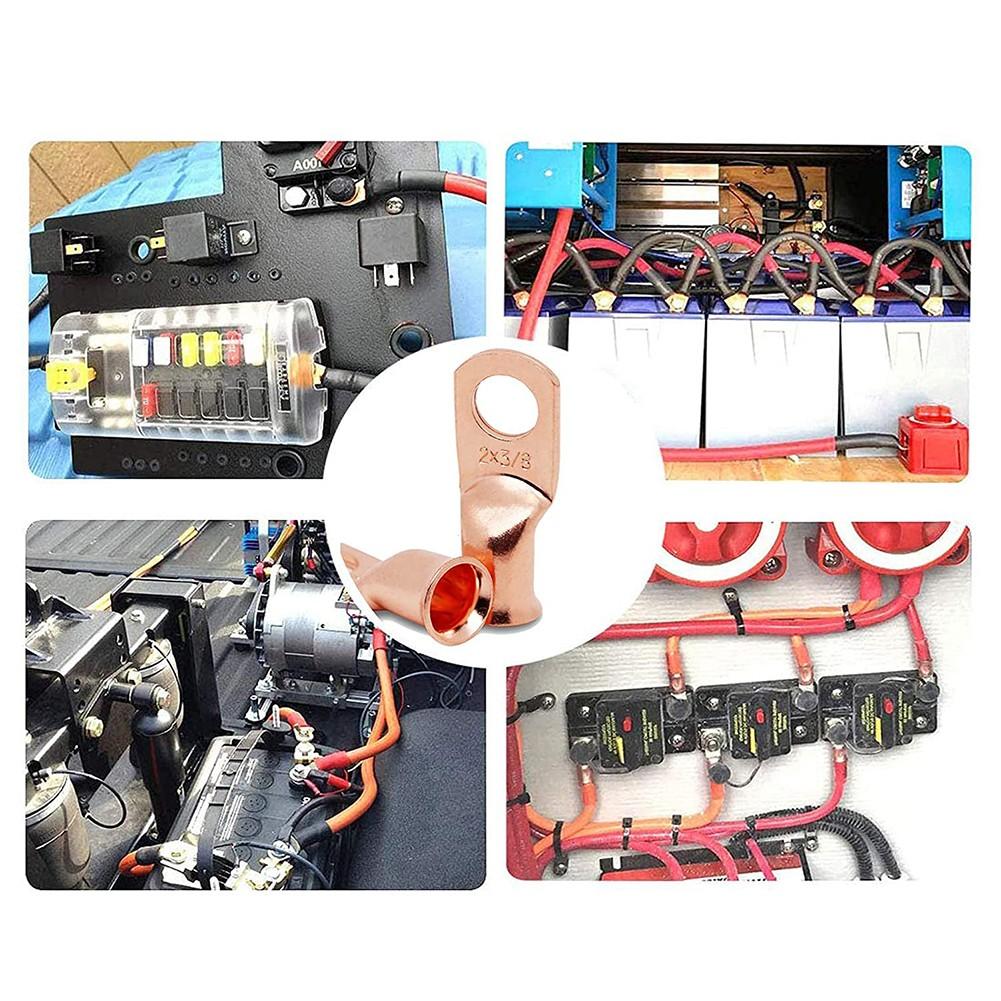 Наконечники проводов 4AWG Медные кабельные наконечники Соединители клемм аккумулятора Кольцевые клеммы