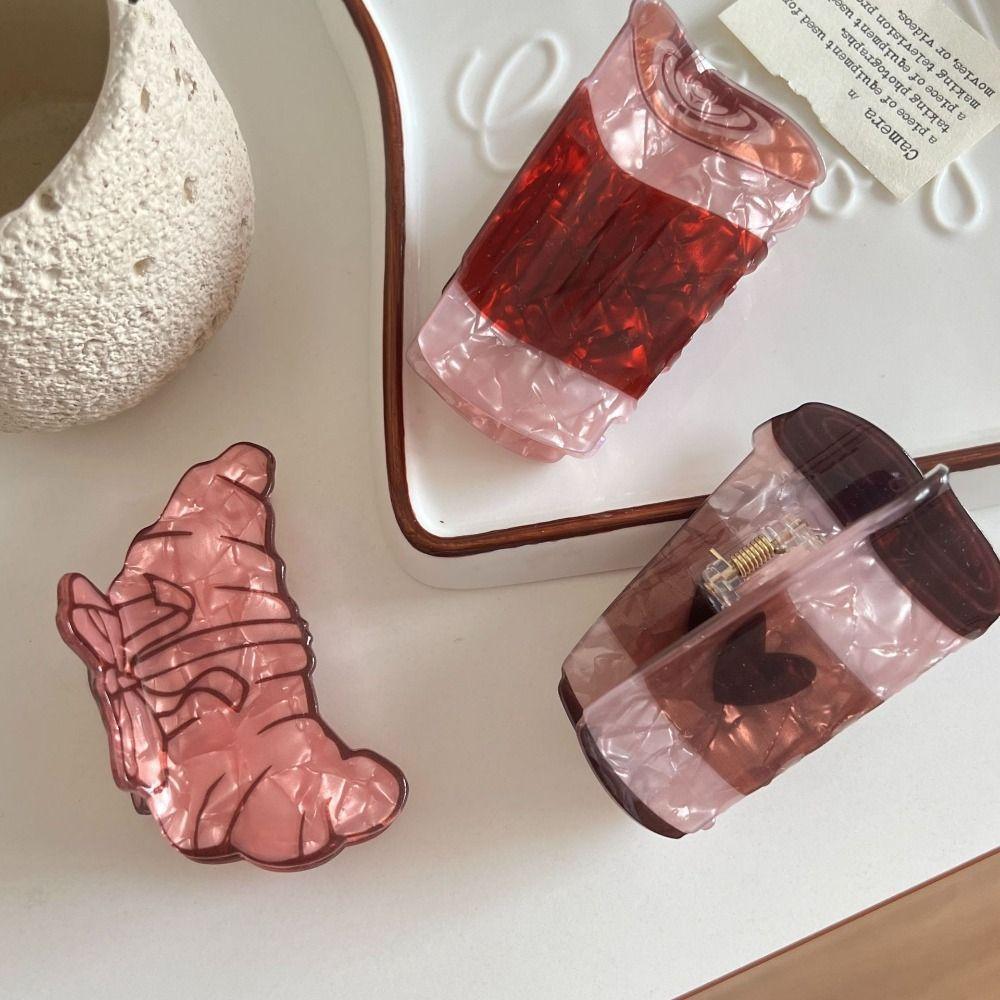Sweet Creative Crab Clip Coffee Cup Delicious Food Claw Clip Headdress Croissant Shark Clip Girls