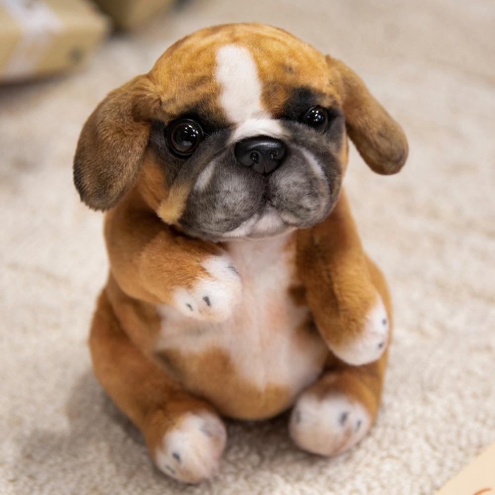 Room Decor Puppy Plush Toys Simulation Pug Poodle Sitting Poodle Pug Puppy Stuffed Animal Doll