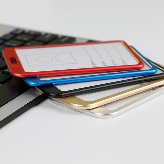 Вертикальный держатель для бейджа из алюминиевого сплава с рабочим именем и шнурком