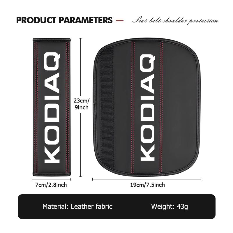WWUH6 1/2PCS Car Seat Belt Safety Belt Shoulder Cover Auto Accessories For Skoda Octavia Superb RAPID FABIA KAMIQ KAROQ KODIAQ YETI