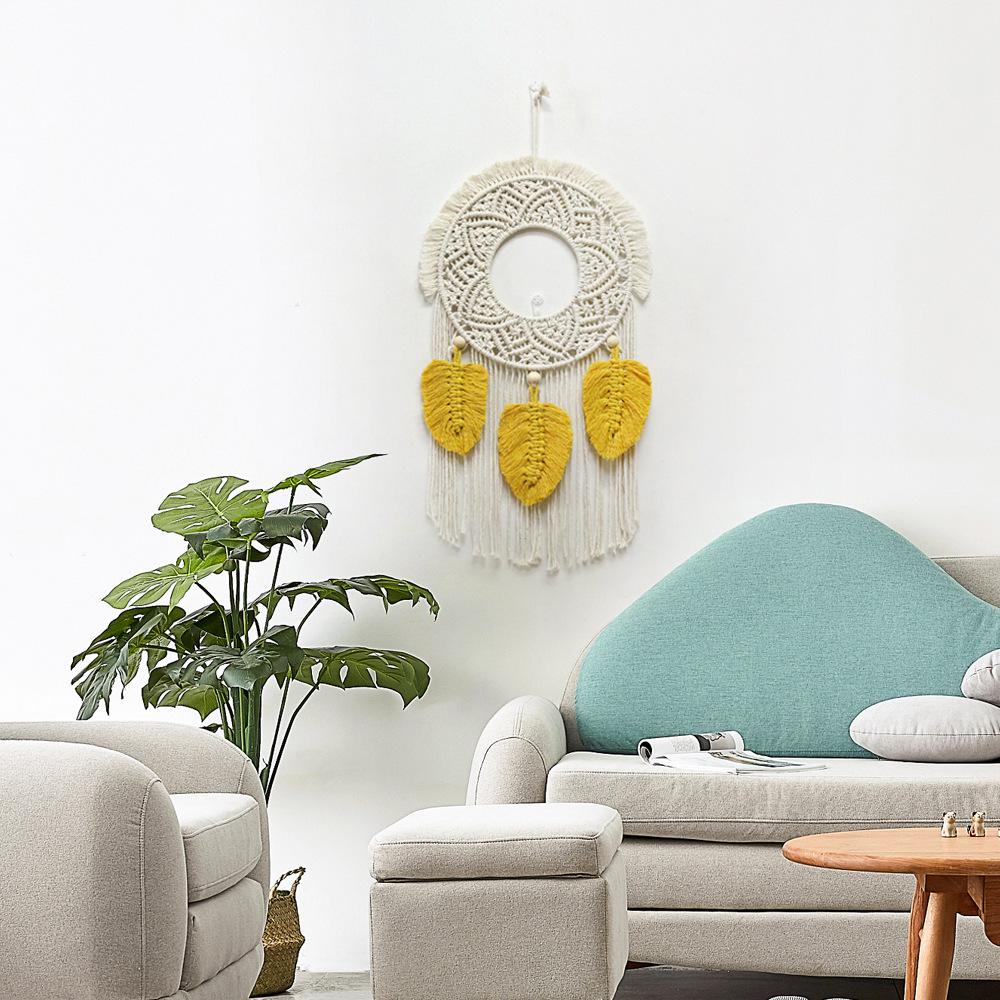 Тканый вручную гобелен из хлопковой веревки «Рассвет Закат» для декора комнаты