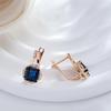 Серьги-капли с квадратным синим цирконом в цветочном дизайне, элегантные винтажные ювелирные изделия, женские серьги, аксессуары