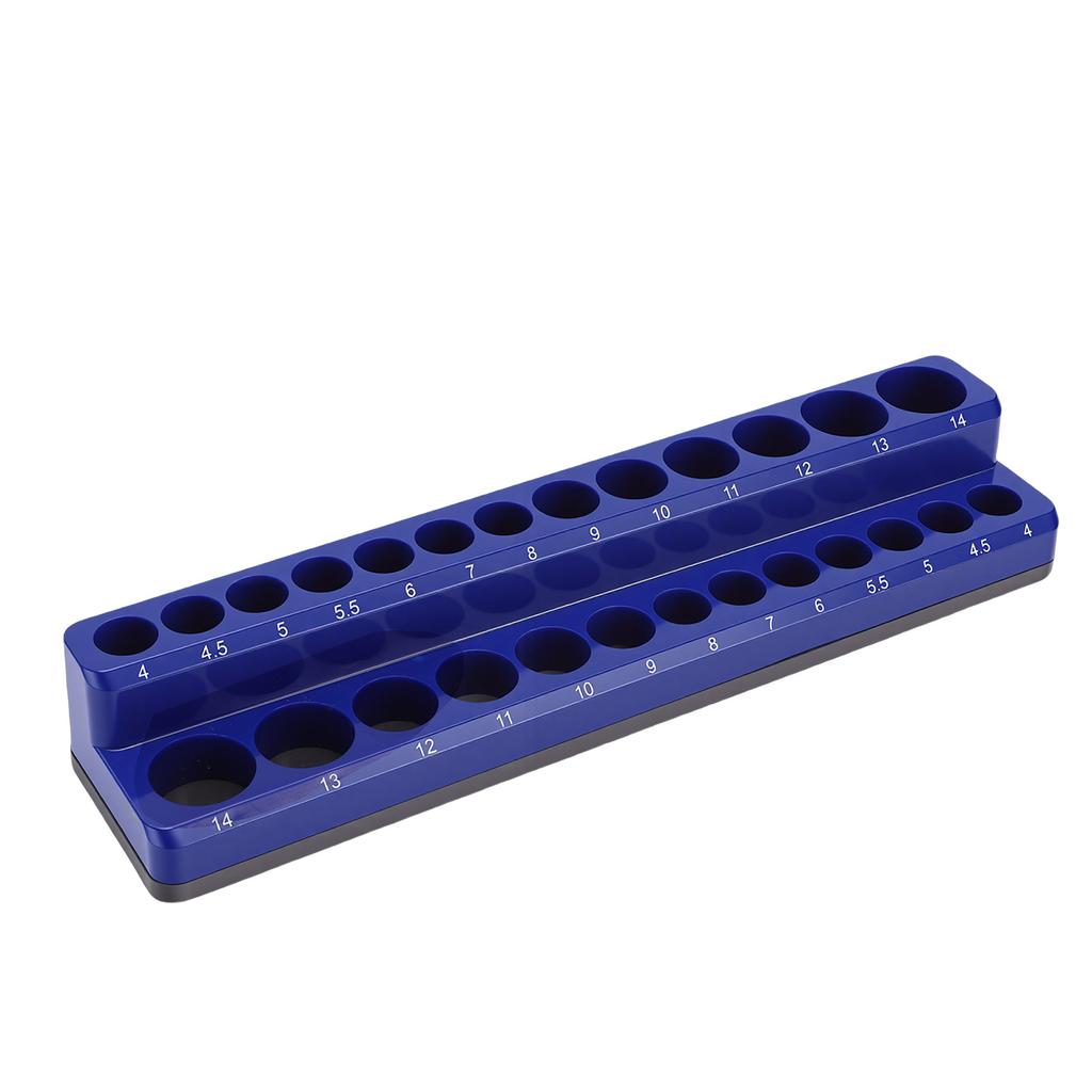 Metric Magnetic Socket Tray Blue Color Strong Magnetic Base Socket Organizer Holder for Work Area