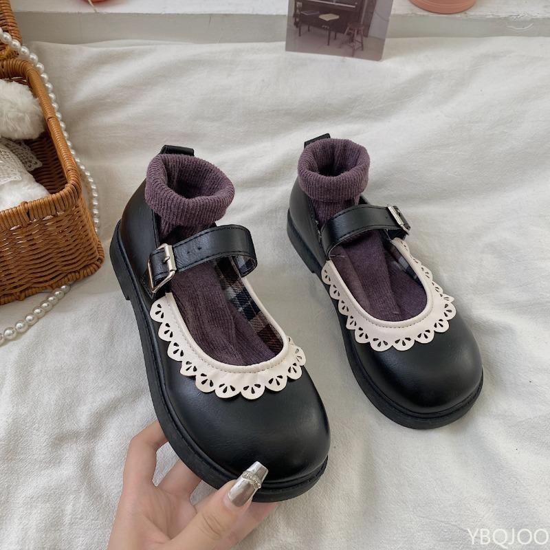 Модная универсальная ретро милая женская обувь на плоской подошве минималистичная удобная винтажная черная коричневая с круглым носком на мягкой подошве