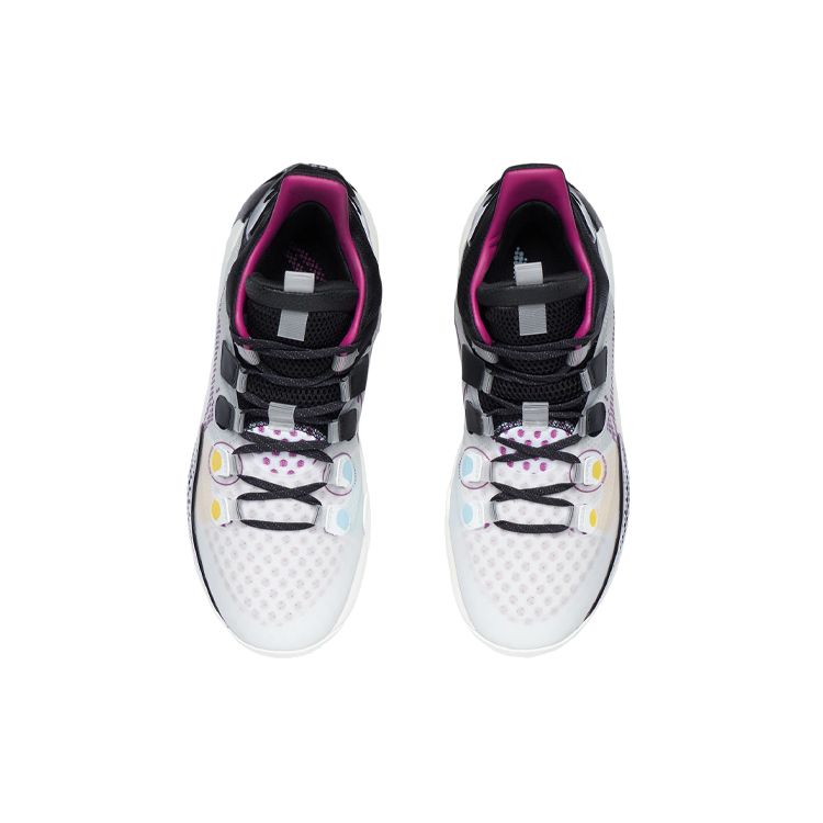 Li-Ning Баскетбольные кроссовки Sound Speed 9 прочные нескользящие среднего размера мужские кроссовки белые черные ABAR039-1