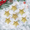6pcs Trumpet Glitter Five-pointed Star Pendant Christmas Five Pointed Star Pendant