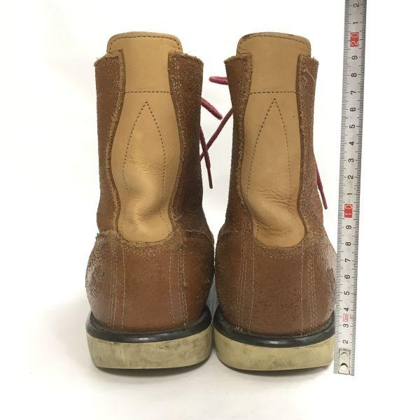 Timberland Кожаные рабочие ботинки на шнуровке с 9 отверстиями, коричневые, размер 8 (26,0 см) Мужской(ИСПОЛЬЗОВАЛ)