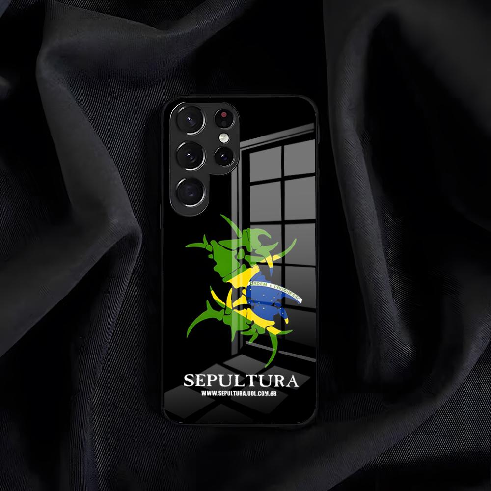 Чехол для телефона Sepultura Для Samsung S26 S25 Edge S24 S23 S22 S21 S20 Ultra Plus FE Стеклянная крышка
