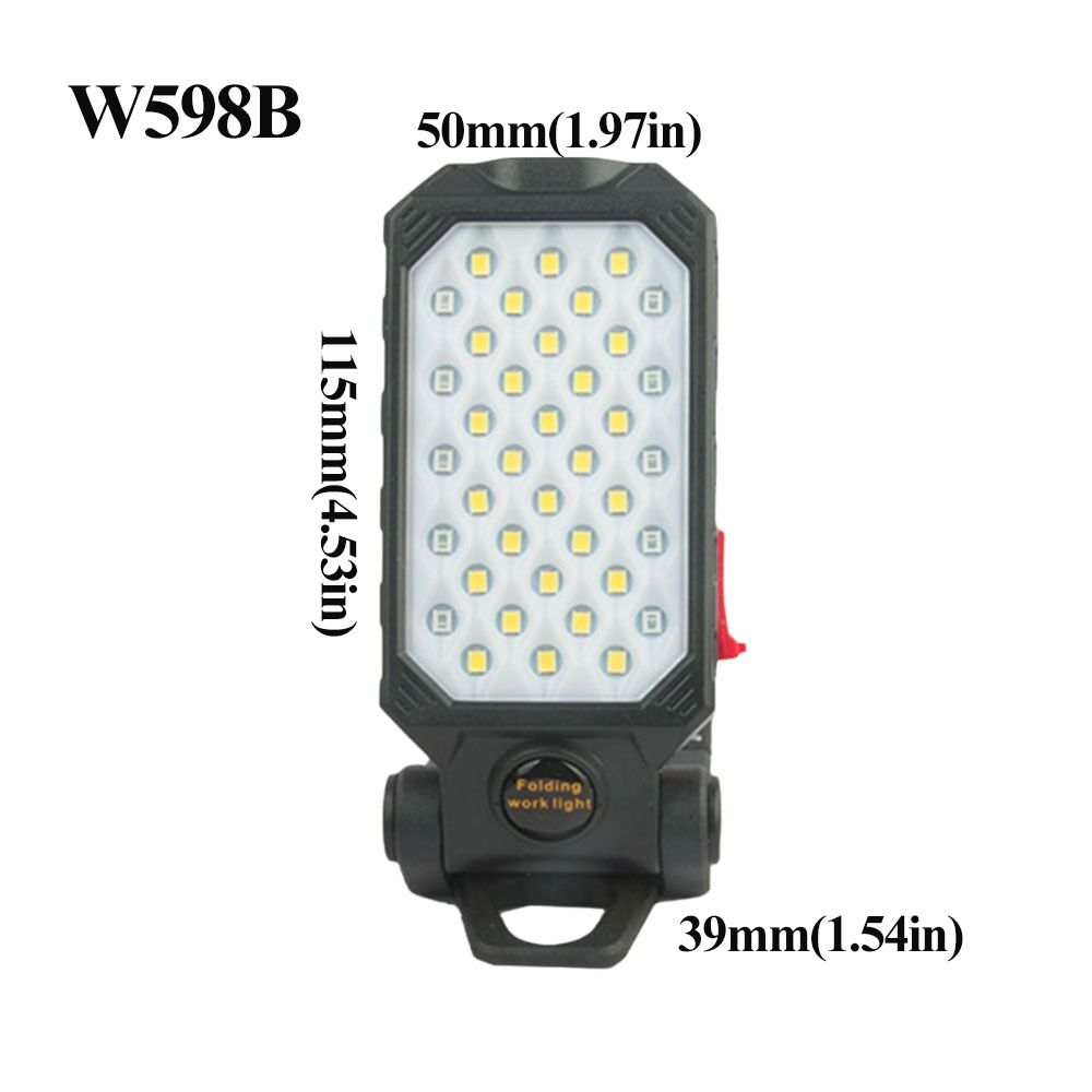 Magnetic Hook Portable LED Worklight Super Bright COB Work Light  Warning Light