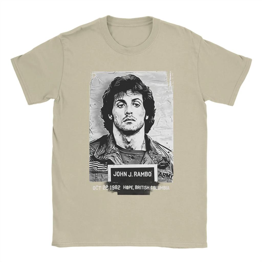 John Rambo T Shirt Unisexs Cotton Humor Tshirt Round Neck Movie Character Tee Shirt Short Sleeve Clothing Plus Size