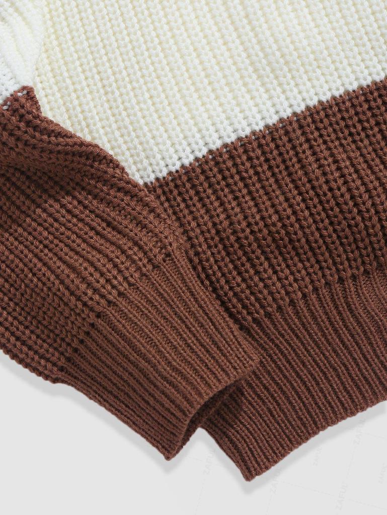 ZAFUL Толстый свитер с цветными блоками и рукавами реглан