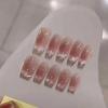 Cat Eye Shimmer Blush Removable False Nails with Nail Art - TikTok Trending Item