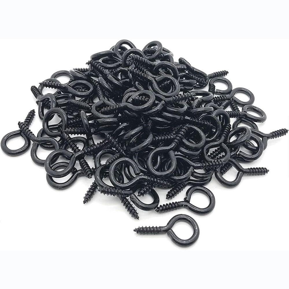 50 шт. черные металлические крючки с ушком оцинкованные винтовые крючки кольцо 1'' винтовые петли для подвешивания в помещении и на улице