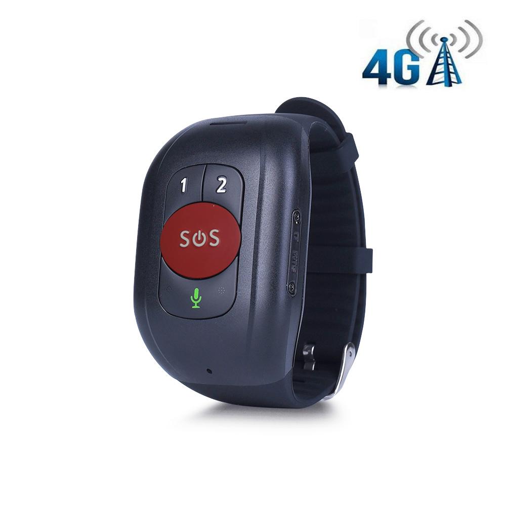 IP67 Waterproof 4G LTE GSM Elderly SOS Button Wristband Bracelet Emergency Alarm GPS Tracking Heart Rate Blood Pressure Monitor