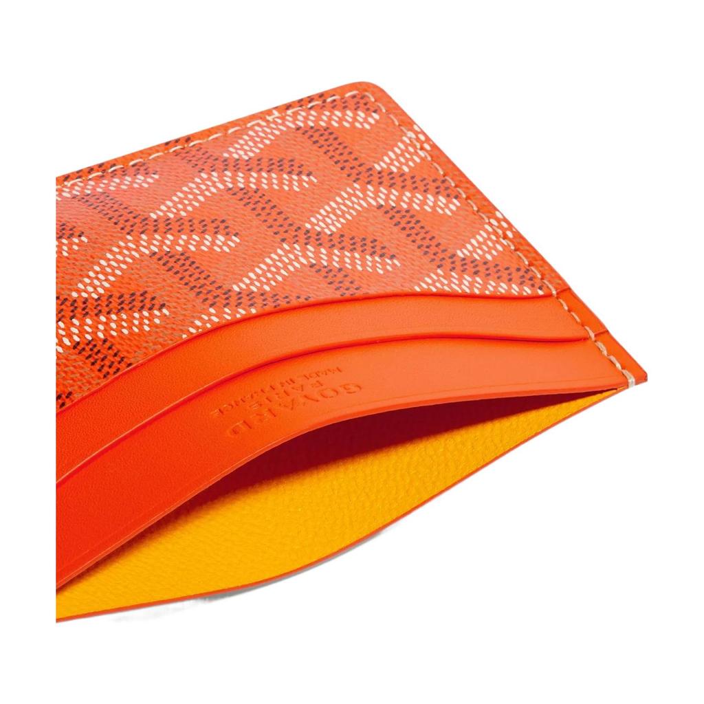 Goyard Кардхолдер Saint-Sulpice с геометрическим узором, напечатанный на холсте и телячьей коже, с цветовыми блоками, унисекс, цвет-1, цвет-2, цвет-3. STSULPPMLTY