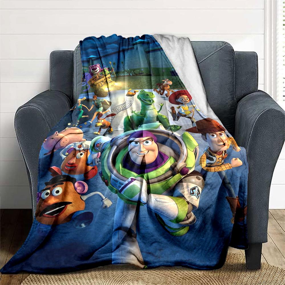 Toy Story Night Adventure Flannel Blanket Super Soft Warm Cozy Blanket For Sofa Bed Office Travel Allseason Home Decor Gift