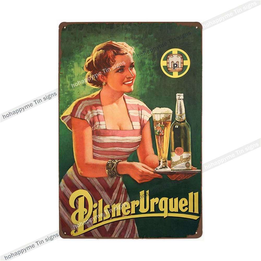 Pilsner Urquell Металлический Настенный Постер Бельгийское Пиво Знак Винтажный Бар Пещера Мужчины Клуб Жестяная Картина Декор Табличка Украшение 20x30см