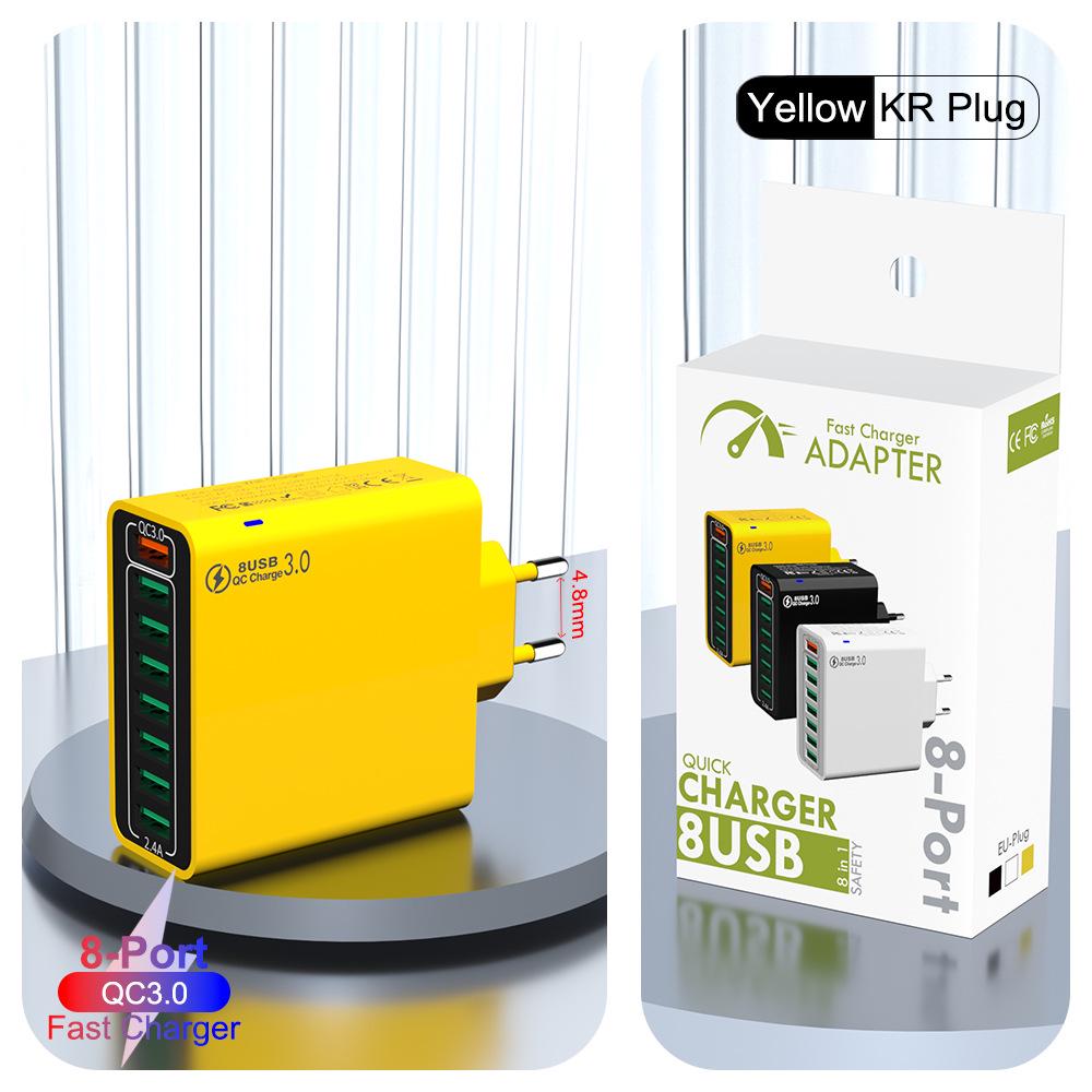 QC3.0 8-Port 30W Multi-USB High-Power Fast Charger (US/EU/Korean Specs)