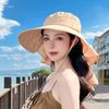 Big Bowknot Sunshade Bucket Hat with Shawl Aiti UV Fishman Hat New Design Bow Sun Hat  Beach