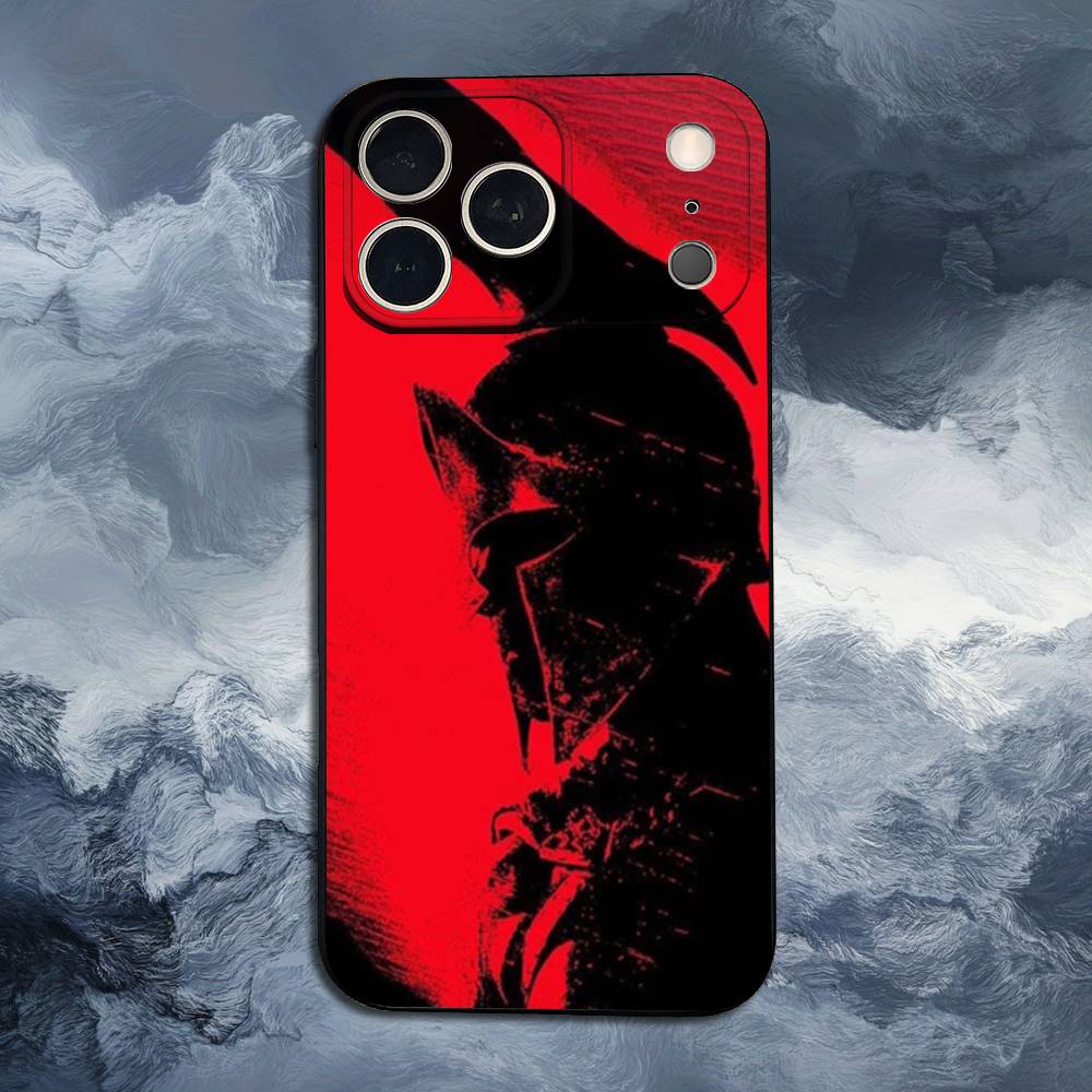 Spartan Warriors Phone Case For iPhone 17,16,15,14,13,12,11,Plus,Pro Max,XS,X,XR,SE,Mini,8,7,Soft Silicone Black