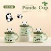 Керамическая чашка серии Cute Panda, креативная чашка для воды, сувенирная кружка с крышкой в виде панды, подарочная кофейная чашка
