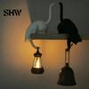 Playful Home Organizing Tools 3D Printed Cat Shelf Sitter with Lantern, Whimsical Figurine Hook for Handmade Style Wall Decor Keys, Decorative