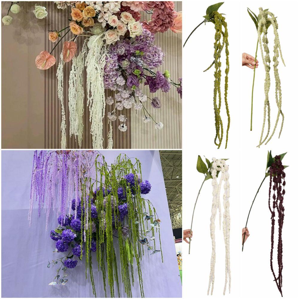 6 Heads Amaranthus Artificial Hanging Plant Long Tailed Amaranth Multicolor Simulated Amaranthus Caudatus Accessories Ornament