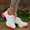 New Women Mesh Ventilation Rainbow Sole Sneakers Size 43 Female Platform Sports Shoes Woman Non-Slip Tennis Shoes