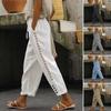 Women Casual Pants Lightweight Breathable Versatile Trousers with Adjustable Elastic Waist Convenient Pockets Daily Wear