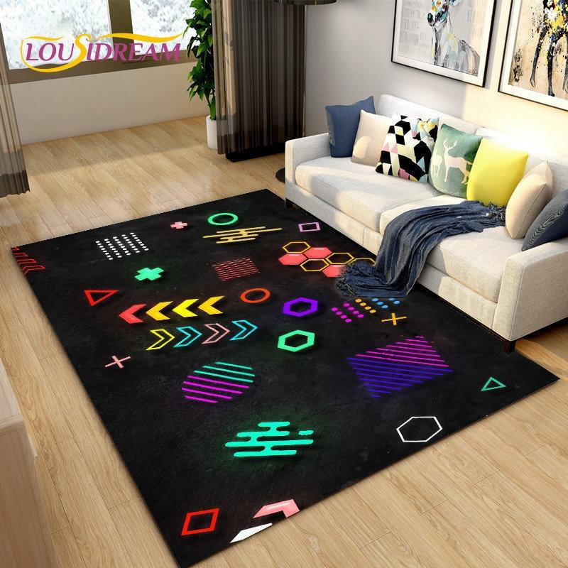 Cartoon Gamer Game Controller Area Rug Large,Carpets Rug for Living Room Children's Room,Kids Play Crawl Non-slip Floor Mat Gift
