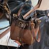 Retro Contrasting Color Women'S Bag Bucket Bag Design High-End Shoulder Messenger Bag Handbag