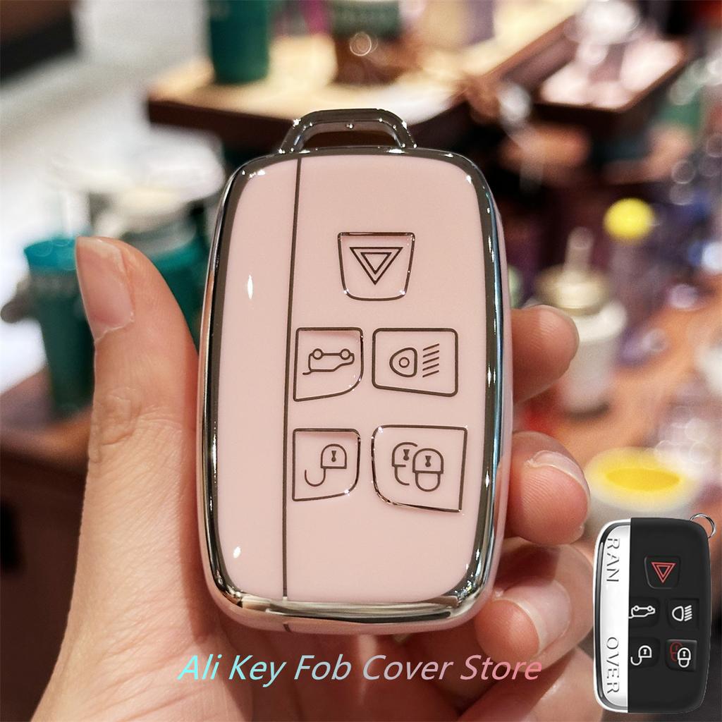 bpzsw1 Key Fob Cover for Evoque Velar Sport Discovery Freelander2 LR4 Land Rover Sport Jaguar XF XJ XE F-PACE F-Type Lanyard