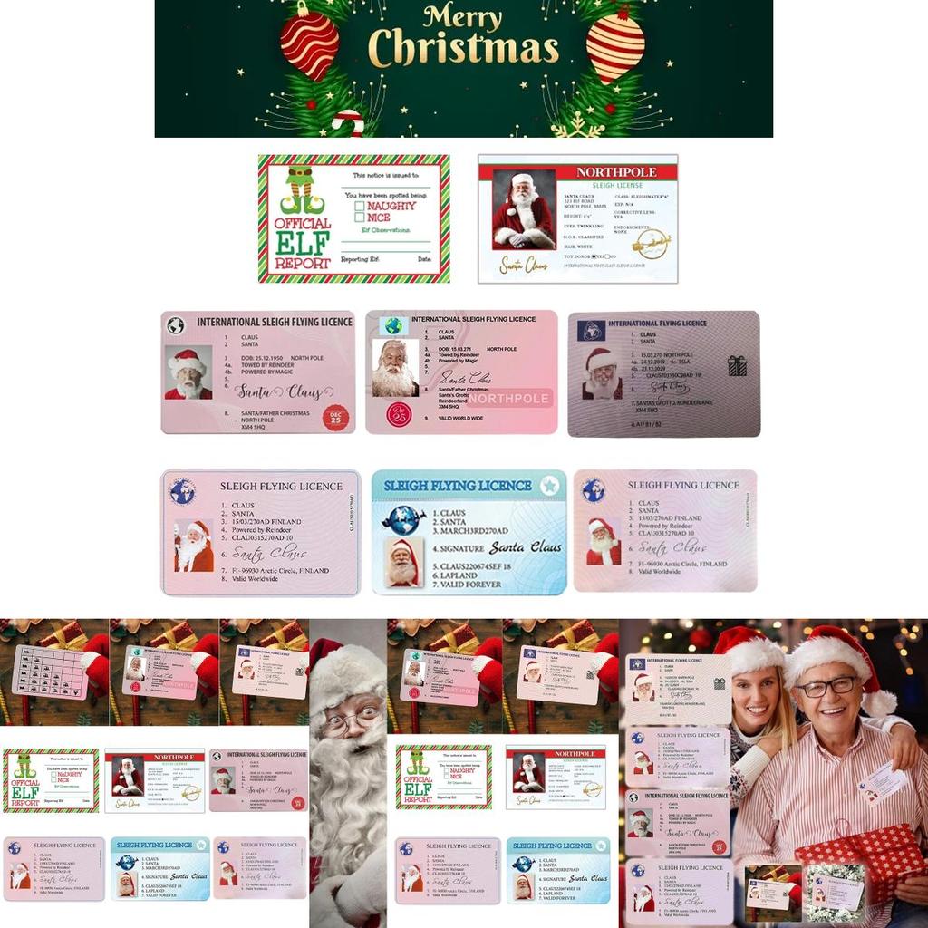 Изысканно изготовленное водительское удостоверение Санта-Клауса - уникальный рождественский подарок для детей