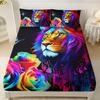 Animal Personality Pattern Sheet Three-Piece Digital Printed Sheet Bedding Set Adult Children