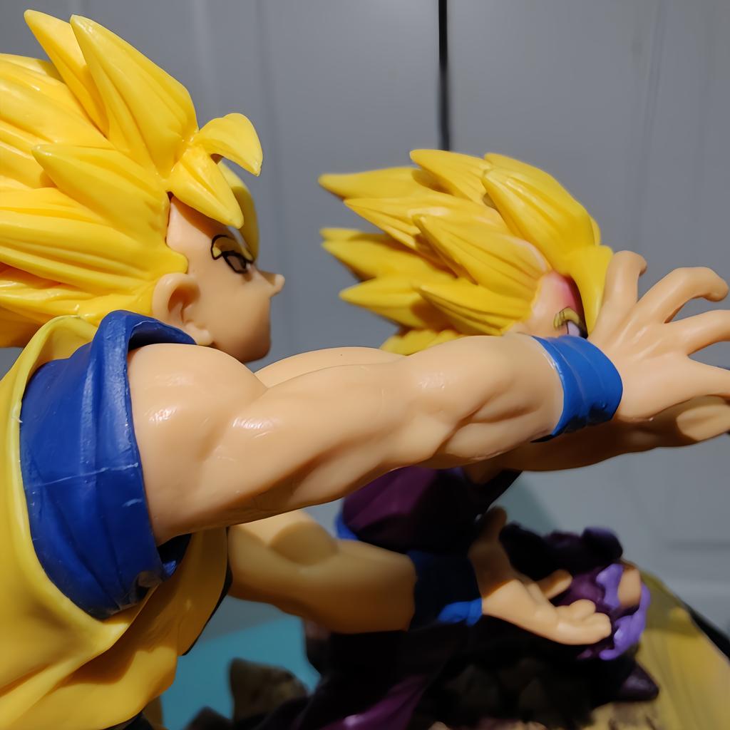 16CM Dragon Ball Z Son Goku Gohan VS Cell Anime Figures Kakarotto Super Saiyan Figurine Pvc Statue Model Doll Decora Toys Gifts