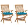 Day and Night - Day and Night Garden Chairs 2 Units Teak Wood with Light Blue Cushions