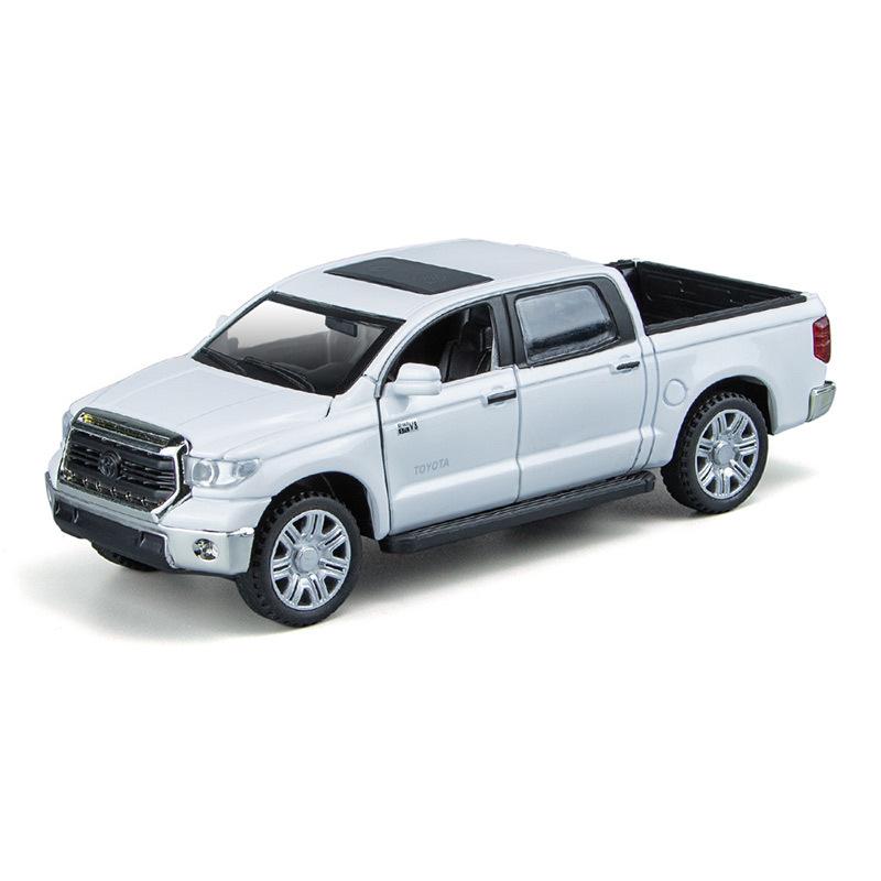 1/32 TOYOTA Tundra TRD Pickup Diecast Toy Модель игрушечного грузовика Миниатюрная откидная дверь Открывающаяся коллекция со звуком и светом Подарок для мальчика