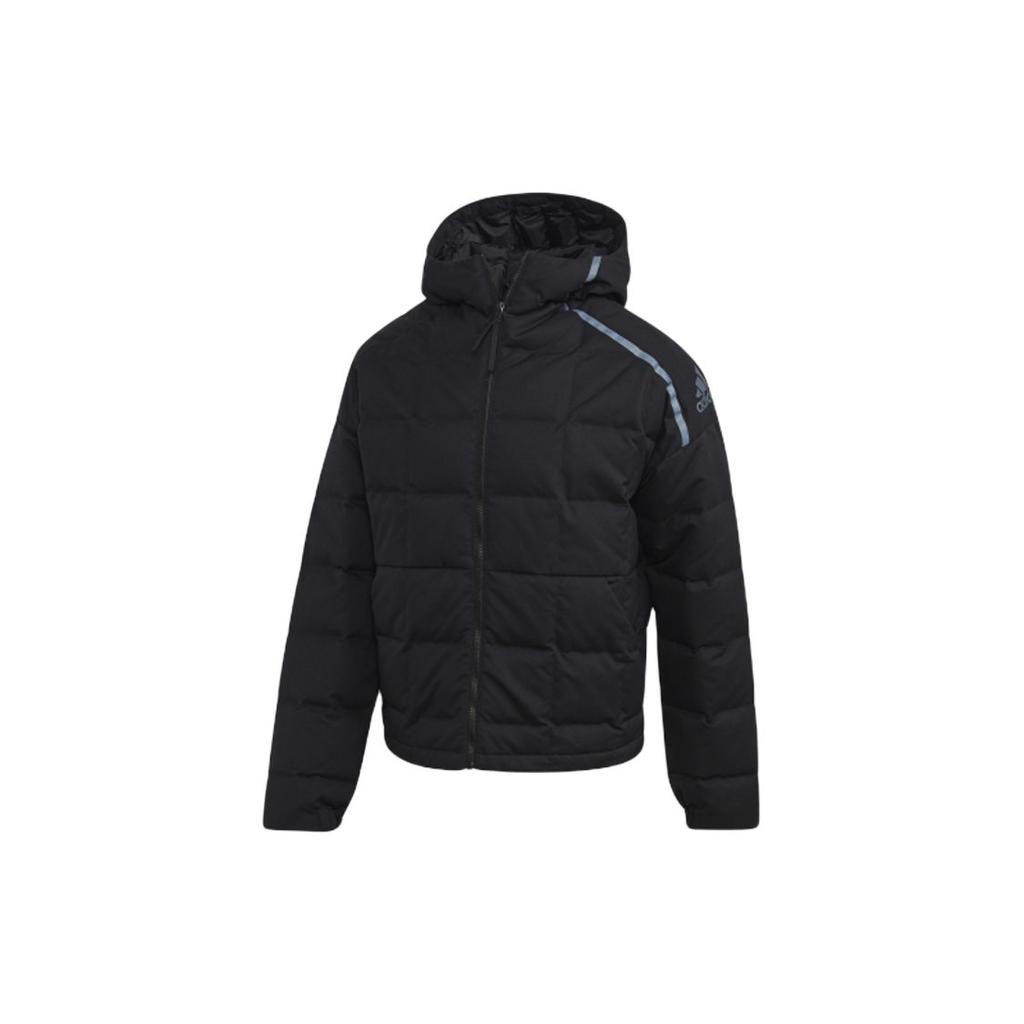 Adidas Solid Color High Collar Long Sleeve Down Jacket Men Outerwear Black FR6633