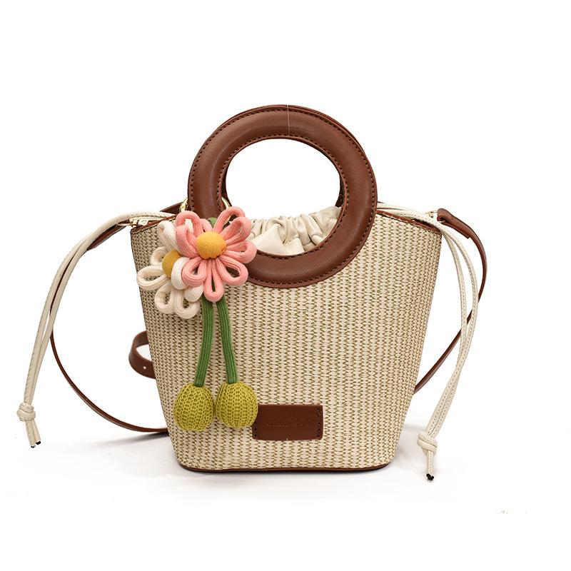 2025 Summer Fashion Handbag - Stylish Crossbody Tote Bag for Women, Cute Boho Straw Basket Purse, Versatile Casual Shoulder Bag