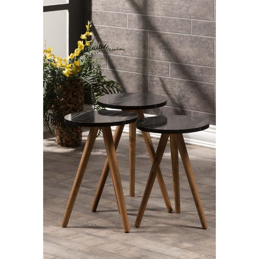 Столик для раскладывания 3 предмета Деревянный Оригинальный Точеная ножка Белый