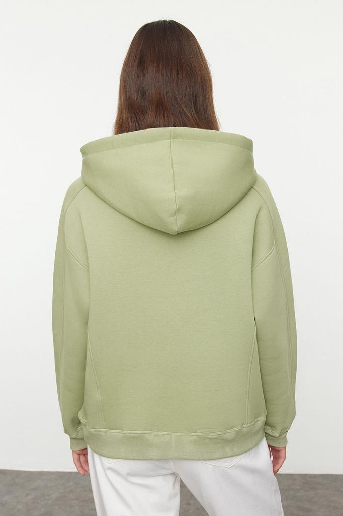 Women's Fashionable Stylish Sweatshirt Stone Oversize Thick Fleece Hooded Knitted Sweatshirt